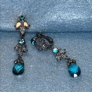Elegant Blue and Silver Drop Earrings